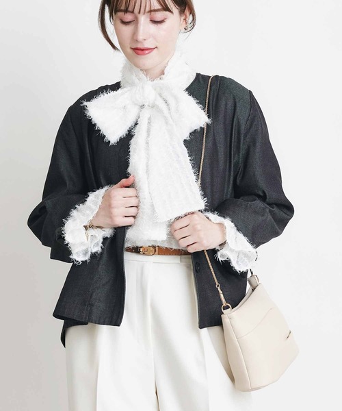 PICCIN（ピッチン）の「ボックスタックデニムブルゾン（ブルゾン・レディース・ブラック/ブルー・M）」の12枚目の写真