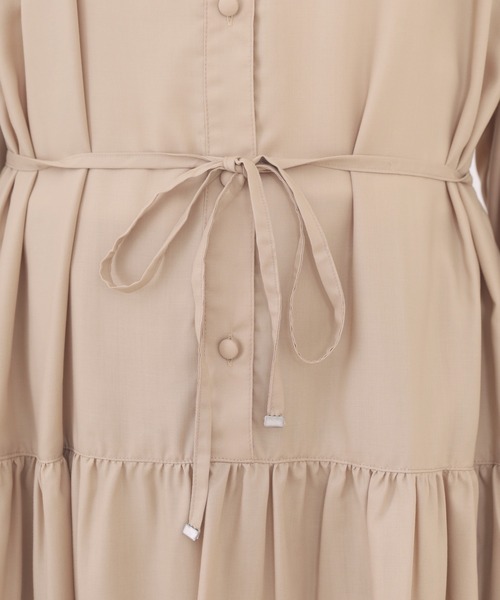 FUNALIVE（ファンアライブ）の「3/4three quarter　ローウエスト切替ワンピース 長袖（ワンピース・レディース・ベージュ/グリーン・FREE）」の3枚目の写真
