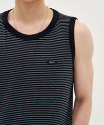 PROCESS（プロセス）の「Airy Stripe Sleeveless - Grey（Tシャツ/カットソー）」
