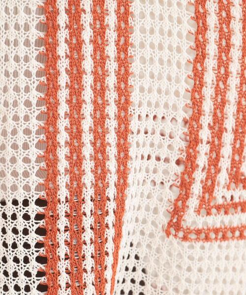 SHOO・LA・RUE（シューラルー）の「大人カジュアルなコーデに 配色クロシェ編み風カーディガン（カーディガン/ボレロ・レディース・オレンジ系その他5/アイボリー系4/ブラック系4・01/03/02/04）」の13枚目の写真