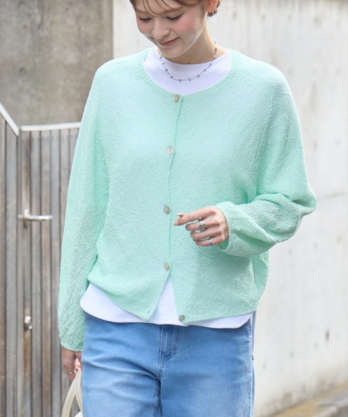 KATHARINE ROSS(キャサリンロス)の「【KATHARINE ROSS】ふわ袖かのこ和紙カーディガン(ニット/セーター・レディース・ミント/ピンク/チャコールグレー/アイボリー・FREE)」の4枚目の写真