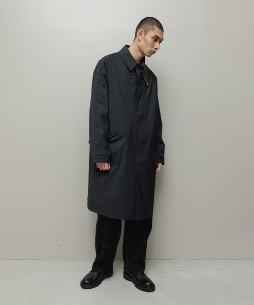 bal（バル）の「WATER RESISTANT WOOL BALMACAAN COAT（ステンカラーコート・メンズ・ブラック/チャコール・3/2/1）」の4枚目の写真