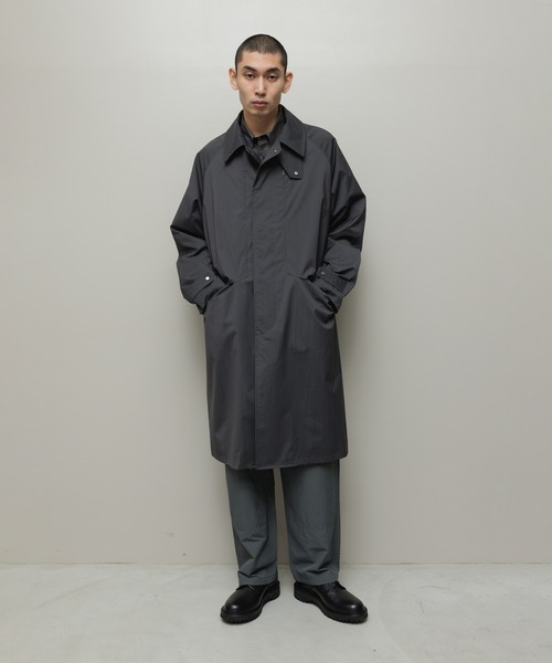 bal（バル）の「WATER RESISTANT WOOL BALMACAAN COAT（ステンカラーコート・メンズ・ブラック/チャコール・3/2/1）」の6枚目の写真