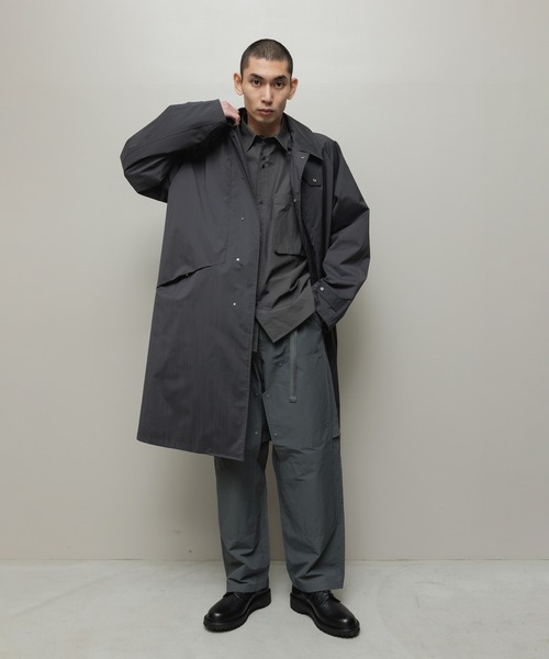 bal（バル）の「WATER RESISTANT WOOL BALMACAAN COAT（ステンカラーコート・メンズ・ブラック/チャコール・3/2/1）」の9枚目の写真