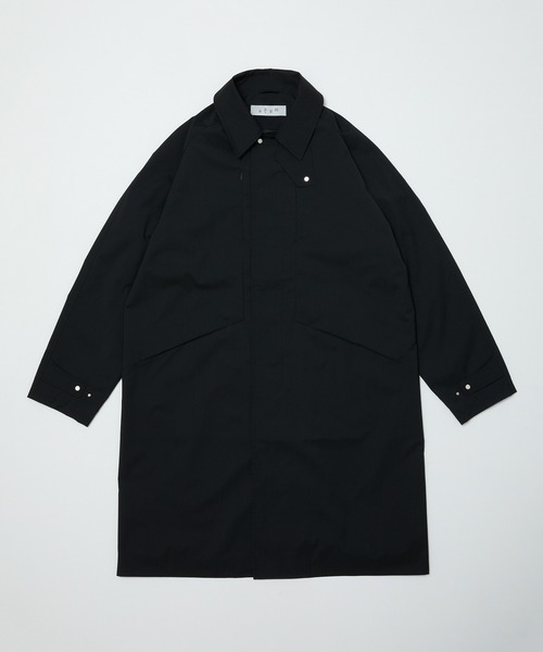 bal（バル）の「WATER RESISTANT WOOL BALMACAAN COAT（ステンカラーコート・メンズ・ブラック/チャコール・3/2/1）」の15枚目の写真