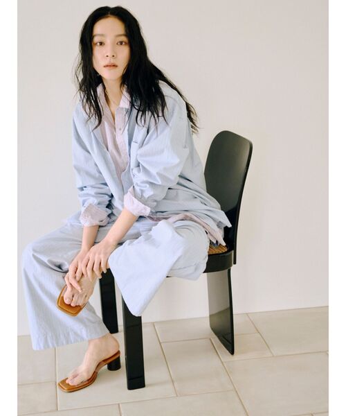 Ungrid（アングリッド）の「カットオフデザインストライプシャツ（シャツ/ブラウス・レディース・パープル/ブルー・FREE）」の5枚目の写真