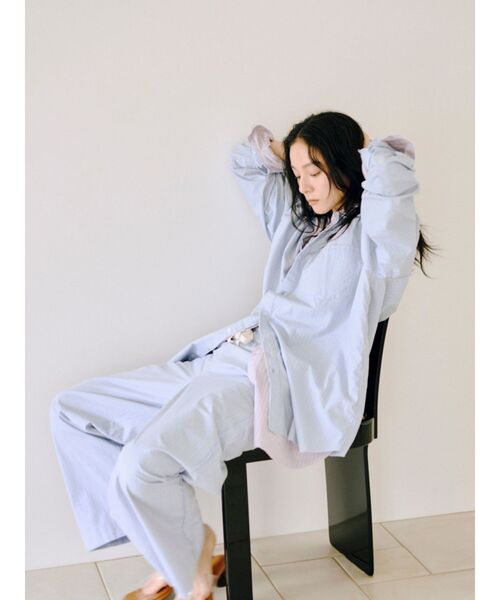 Ungrid（アングリッド）の「カットオフデザインストライプシャツ（シャツ/ブラウス・レディース・パープル/ブルー・FREE）」の7枚目の写真