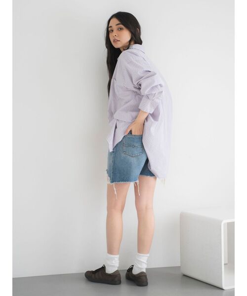 Ungrid（アングリッド）の「カットオフデザインストライプシャツ（シャツ/ブラウス・レディース・パープル/ブルー・FREE）」の11枚目の写真