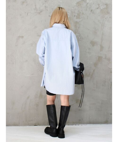 Ungrid（アングリッド）の「カットオフデザインストライプシャツ（シャツ/ブラウス・レディース・パープル/ブルー・FREE）」の15枚目の写真