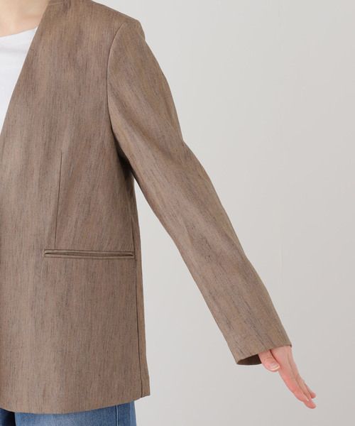 SLOBE IENA(スローブイエナ)の「メランジュヘリンボーンカラーレスジャケット(ノーカラージャケット・レディース・ベージュ・38/36)」の13枚目の写真