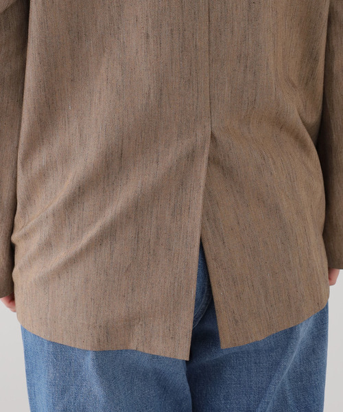 SLOBE IENA(スローブイエナ)の「メランジュヘリンボーンカラーレスジャケット(ノーカラージャケット・レディース・ベージュ・38/36)」の15枚目の写真