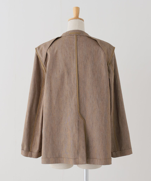 SLOBE IENA(スローブイエナ)の「メランジュヘリンボーンカラーレスジャケット(ノーカラージャケット・レディース・ベージュ・38/36)」の18枚目の写真