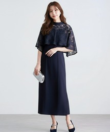 セール】【LEJA】2WAY花柄リボンドットストーンIラインドレス