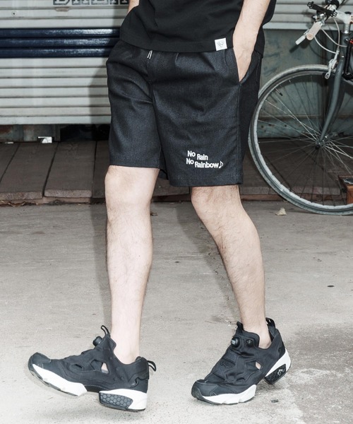 No Rain No Rainbow(ノーレインノーレインボー)の「mp14815-denim like shorts ショートパンツ(NR26S-07)(その他パンツ・メンズ・ブラック/ブルー/オフホワイト・XL/L/M/S)」の1枚目の写真