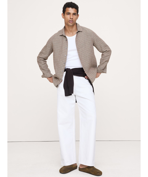 Banana Republic(バナナリパブリック)の「スタンダードフィット テクスチャード リネンコットン シャツ(シャツ/ブラウス・メンズ・ネイビー/ブラウン系その他/ブルー・M/S/L/XL)」の11枚目の写真