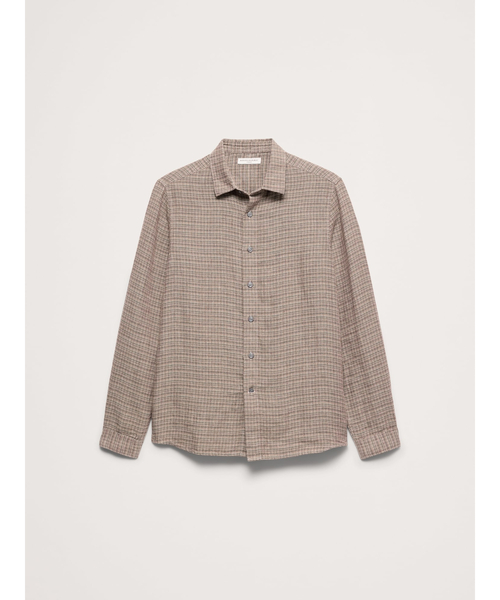 Banana Republic(バナナリパブリック)の「スタンダードフィット テクスチャード リネンコットン シャツ(シャツ/ブラウス・メンズ・ネイビー/ブラウン系その他/ブルー・M/S/L/XL)」の12枚目の写真