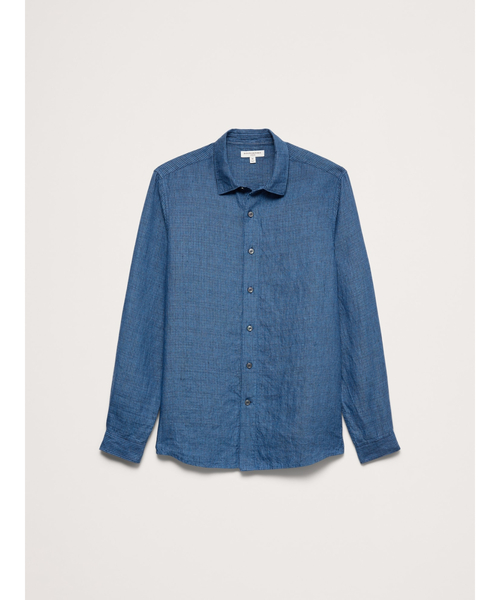 Banana Republic(バナナリパブリック)の「スタンダードフィット テクスチャード リネンコットン シャツ(シャツ/ブラウス・メンズ・ネイビー/ブラウン系その他/ブルー・M/S/L/XL)」の13枚目の写真