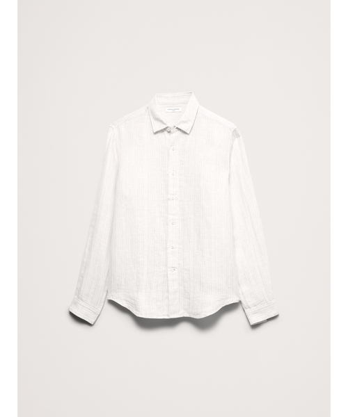 Banana Republic(バナナリパブリック)の「スタンダードフィット テクスチャード リネンコットン シャツ(シャツ/ブラウス・メンズ・ネイビー/ブラウン系その他/ブルー・M/S/L/XL)」の14枚目の写真