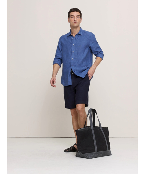 Banana Republic(バナナリパブリック)の「スタンダードフィット テクスチャード リネンコットン シャツ(シャツ/ブラウス・メンズ・ネイビー/ブラウン系その他/ブルー・M/S/L/XL)」の15枚目の写真