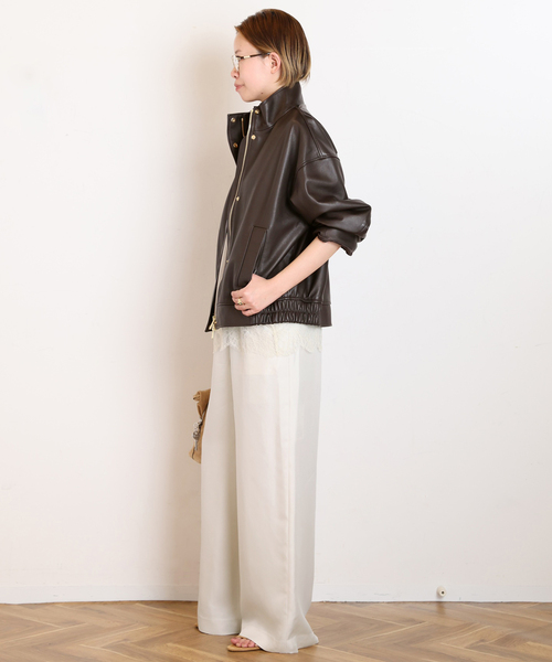 EVERYDAY I LIKE.（エヴリディアイライク）の「*スタンドカラーレザーブルゾン（その他アウター・レディース・ブラウン・FREE）」の9枚目の写真