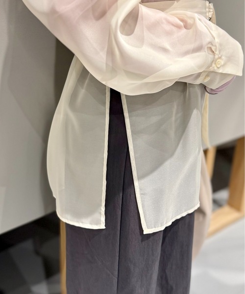 LOVELESS（ラブレス）の「シフォンジーシアーシャツ（シャツ/ブラウス・レディース・ホワイト系その他・36）」の5枚目の写真