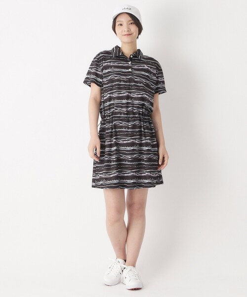 adabat(アダバット)の「吸水速乾/UVカット/エコ クールコアウエイブボーダーワンピース(ワンピース・レディース・サックスブルー系/ピンク系/ブラック系・38/40/42)」の9枚目の写真