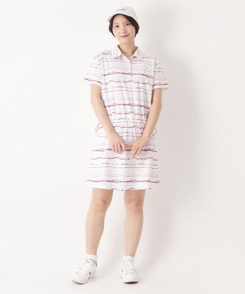 adabat(アダバット)の「吸水速乾/UVカット/エコ クールコアウエイブボーダーワンピース(ワンピース・レディース・サックスブルー系/ピンク系/ブラック系・38/40/42)」の18枚目の写真