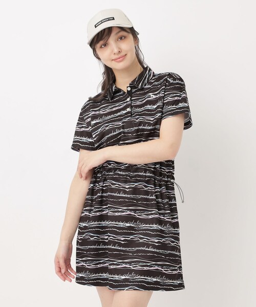 adabat(アダバット)の「吸水速乾/UVカット/エコ クールコアウエイブボーダーワンピース(ワンピース・レディース・サックスブルー系/ピンク系/ブラック系・38/40/42)」の4枚目の写真