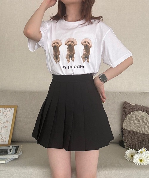 etta(エタ)の「ドッグデザインプリント半袖Tシャツ(Tシャツ/カットソー・レディース・A/C/D/E/J/H/I/G/F・MEDIUM/LARGE)」の3枚目の写真