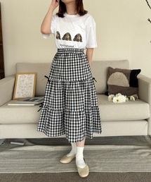 ドッグデザインプリント半袖Tシャツ