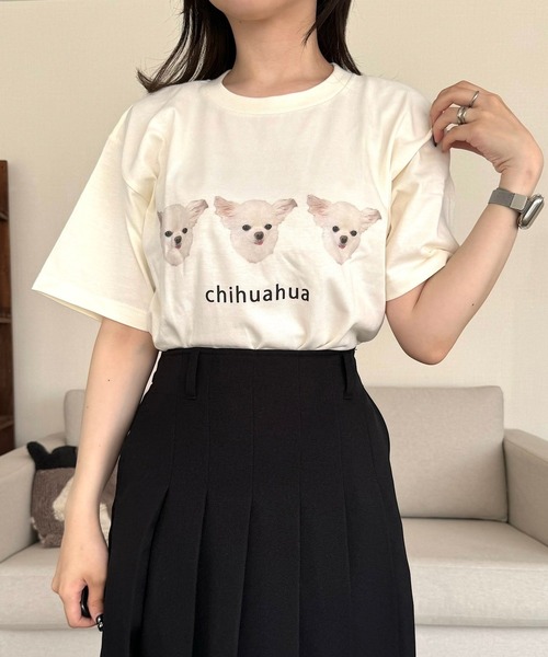 etta(エタ)の「ドッグデザインプリント半袖Tシャツ(Tシャツ/カットソー・レディース・A/C/D/E/J/H/I/G/F・MEDIUM/LARGE)」の6枚目の写真