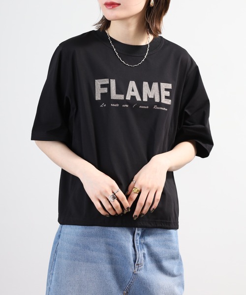 A.N.L(エーエヌエル レーベル)の「A.N.L ロゴ刺繍半袖カットソー(Tシャツ/カットソー・レディース・グレイッシュベージュ/ブラック/テラコッタ・38)」の4枚目の写真