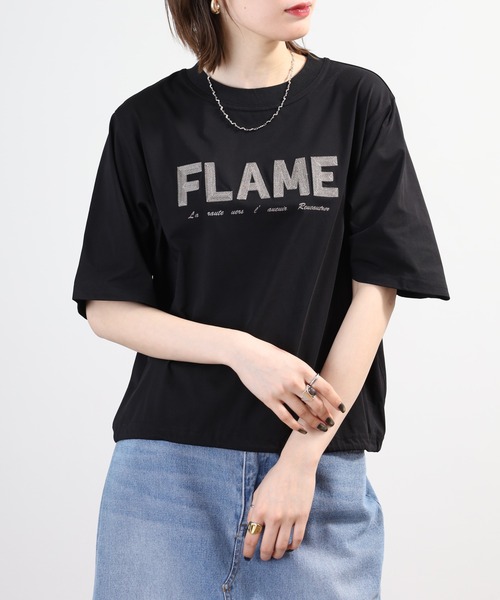A.N.L(エーエヌエル レーベル)の「A.N.L ロゴ刺繍半袖カットソー(Tシャツ/カットソー・レディース・グレイッシュベージュ/ブラック/テラコッタ・38)」の5枚目の写真