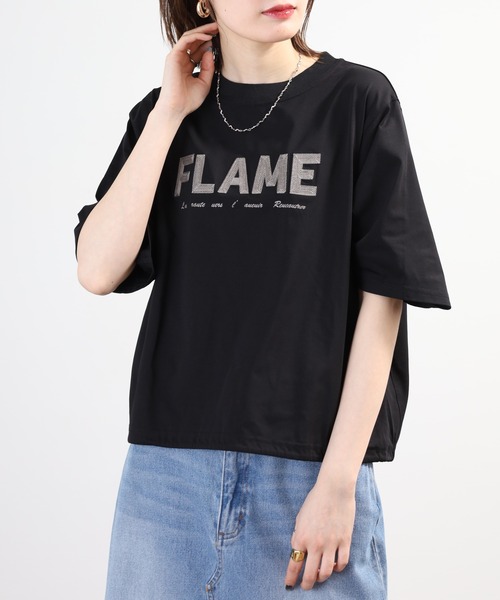 A.N.L(エーエヌエル レーベル)の「A.N.L ロゴ刺繍半袖カットソー(Tシャツ/カットソー・レディース・グレイッシュベージュ/ブラック/テラコッタ・38)」の7枚目の写真