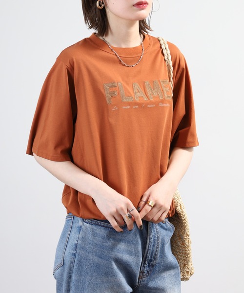 A.N.L(エーエヌエル レーベル)の「A.N.L ロゴ刺繍半袖カットソー(Tシャツ/カットソー・レディース・グレイッシュベージュ/ブラック/テラコッタ・38)」の14枚目の写真