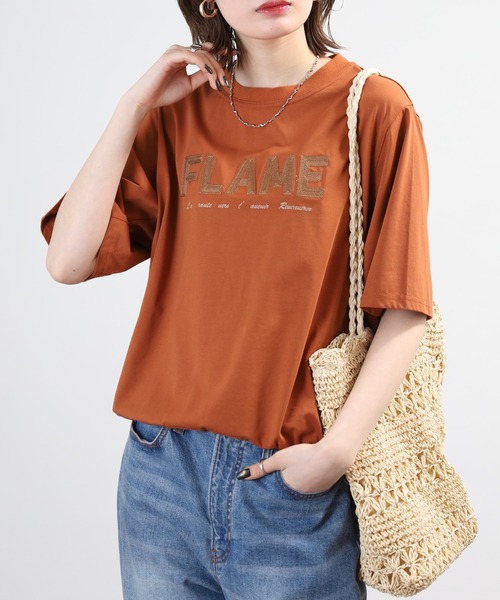 A.N.L(エーエヌエル レーベル)の「A.N.L ロゴ刺繍半袖カットソー(Tシャツ/カットソー・レディース・グレイッシュベージュ/ブラック/テラコッタ・38)」の16枚目の写真