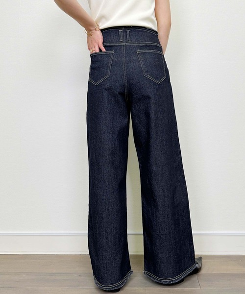 Lo-Fi（ローファイ）の「【WEB限定】9.5oz ハイウエストストレッチデニム（デニムパンツ・レディース・アイボリー/ライトブルー/ネイビー・M）」の20枚目の写真