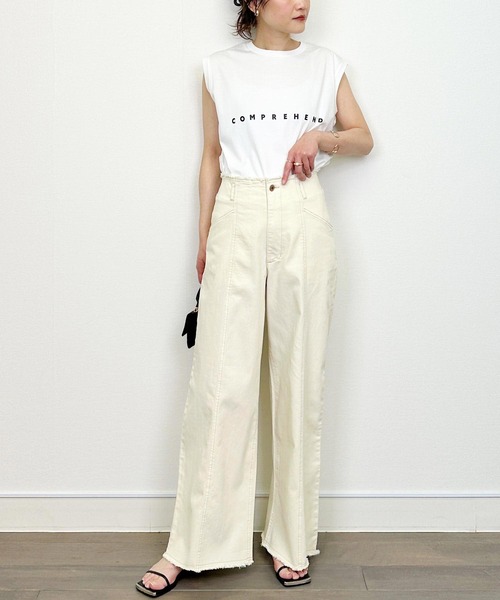 Lo-Fi（ローファイ）の「【WEB限定】9.5oz ハイウエストストレッチデニム（デニムパンツ・レディース・アイボリー/ライトブルー/ネイビー・M）」の8枚目の写真