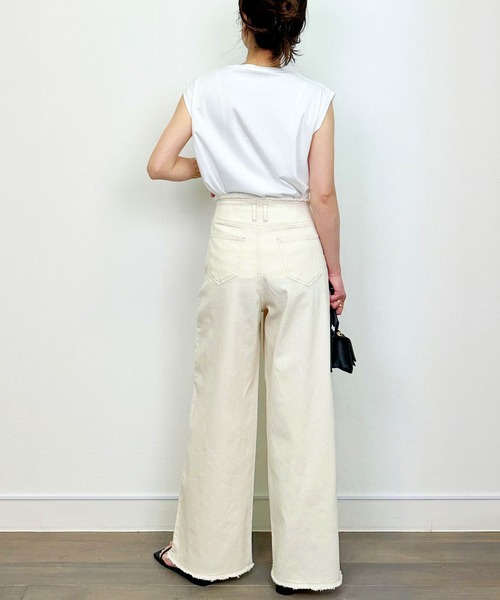 Lo-Fi（ローファイ）の「【WEB限定】9.5oz ハイウエストストレッチデニム（デニムパンツ・レディース・アイボリー/ライトブルー/ネイビー・M）」の10枚目の写真