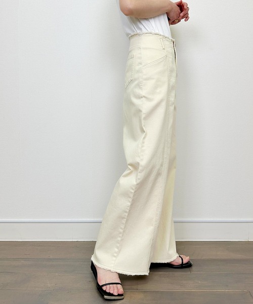 Lo-Fi（ローファイ）の「【WEB限定】9.5oz ハイウエストストレッチデニム（デニムパンツ・レディース・アイボリー/ライトブルー/ネイビー・M）」の7枚目の写真