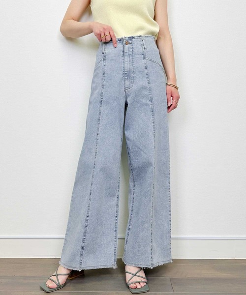 Lo-Fi（ローファイ）の「【WEB限定】9.5oz ハイウエストストレッチデニム（デニムパンツ・レディース・アイボリー/ライトブルー/ネイビー・M）」の11枚目の写真