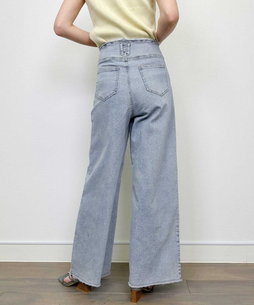 Lo-Fi（ローファイ）の「【WEB限定】9.5oz ハイウエストストレッチデニム（デニムパンツ・レディース・アイボリー/ライトブルー/ネイビー・M）」の13枚目の写真