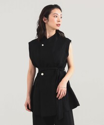 Demi-Luxe BEAMS | AK+1 / リネン ベルテッド ジレ(ベスト)