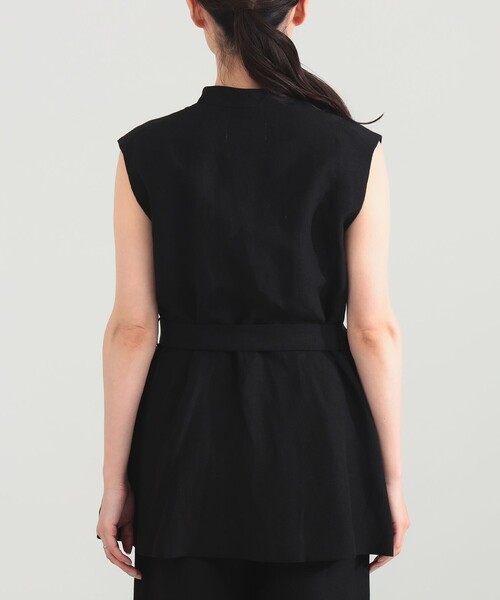 Demi-Luxe BEAMS（デミルクス ビームス）の「AK+1 / リネン ベルテッド ジレ（ベスト・レディース・ブラック/ベージュ・36/38）」の19枚目の写真