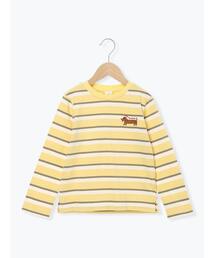 Samansa Mos2 Lagom（サマンサモスモスラーゴム）の「ダックスフント刺繍ボーダーロンT（Tシャツ/カットソー）」