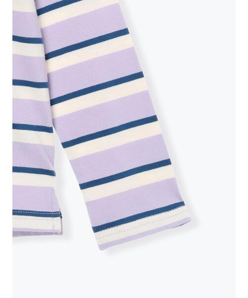 Samansa Mos2 Lagom（サマンサモスモスラーゴム）の「ダックスフント刺繍ボーダーロンT（Tシャツ/カットソー・キッズ・パープル/イエロー・130/95/120/110/100）」の5枚目の写真