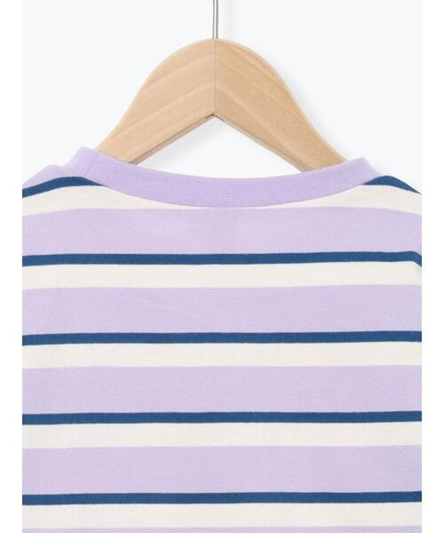 Samansa Mos2 Lagom（サマンサモスモスラーゴム）の「ダックスフント刺繍ボーダーロンT（Tシャツ/カットソー・キッズ・パープル/イエロー・130/95/120/110/100）」の7枚目の写真