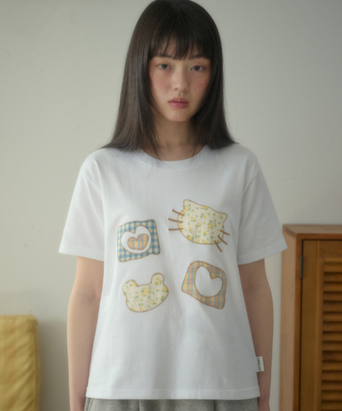 ambler(エムブラー)の「Meow Bear アプリケ刺繍半袖Tシャツ AS1309 (ホワイト)(Tシャツ/カットソー・レディース・その他・SMALL/MEDIUM/FREE)」の17枚目の写真