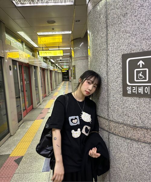 ambler(エムブラー)の「Meow Bear アプリケ刺繍半袖Tシャツ AS1309 (ホワイト)(Tシャツ/カットソー・レディース・その他・SMALL/MEDIUM/FREE)」の12枚目の写真