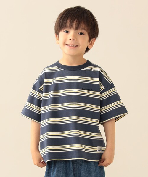 BEAMS mini(ビームスミニ)の「【8/6新規値下げ】ビッグ ボーダー Tシャツ 2026SS (90~150cm) 外遊び プチプラ 通園 通学 公園 定番(Tシャツ/カットソー・キッズ・ベージュ/ブルー系その他4・90/120/130/150/100/110/140)」の6枚目の写真
